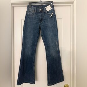 NWT Aeropostale High Rise Flare Jeans Size 0 Short Medium Wash Blue